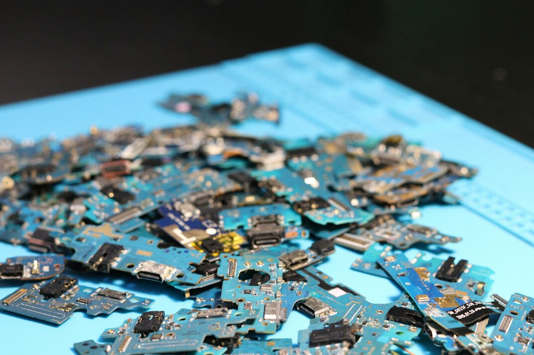 Close-up of a circuit board with electronic components